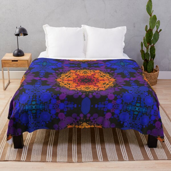 Item preview, Dot Mandala Flower Purple Yellow and Blue designed and sold by WormholeOrbital.