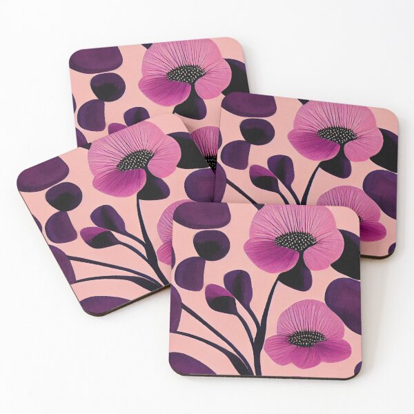 Item preview, Pink and Purple Abstract Floral Pattern designed and sold by kansaikate.