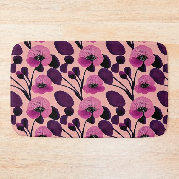 Item preview, Pink and Purple Abstract Floral Pattern designed and sold by kansaikate.