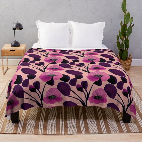 Item preview, Pink and Purple Abstract Floral Pattern designed and sold by kansaikate.