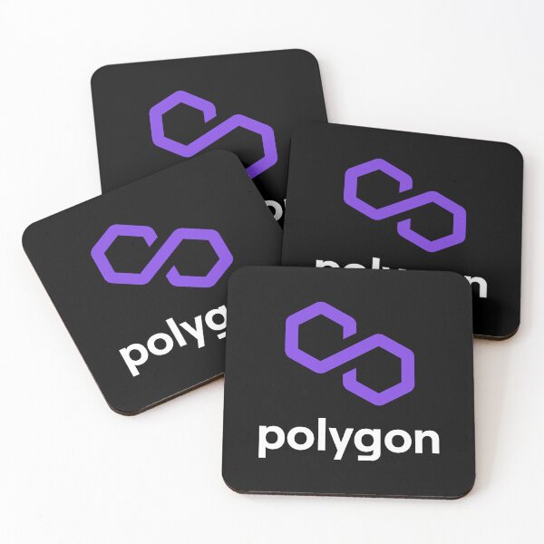 Item preview, Polygon MATIC Crypto Altcoin - Clean Vertical Purple Logo with White Text Logo designed and sold by CryptoMoods.