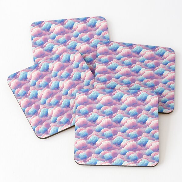 Artikelvorschau, Rosa und blaue Zuckerwatte-Wolken entworfen und verkauft von DesArtStudio.