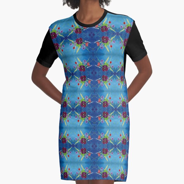 Viola Bouquet Graphic T-Shirt Dress