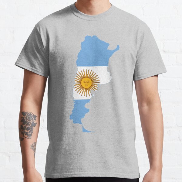 Mapa de la bandera de Argentina Camiseta clásica