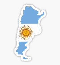 Flag Map of Argentina Sticker
