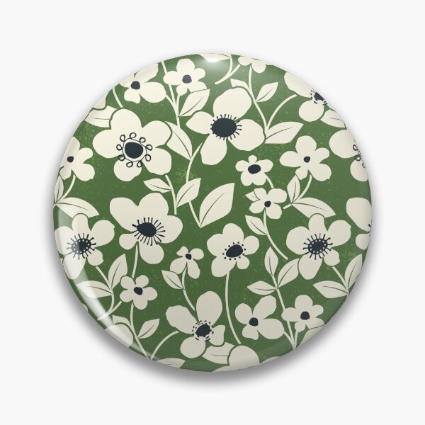 Item preview, Retro Flower Field - Sap Green designed and sold by appleyards.