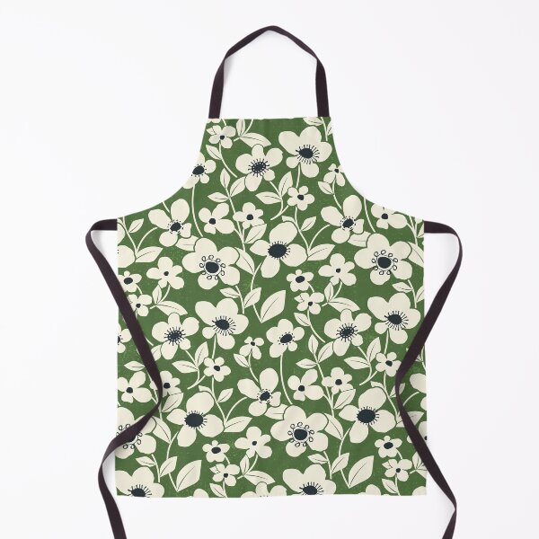 Item preview, Retro Flower Field - Sap Green designed and sold by appleyards.