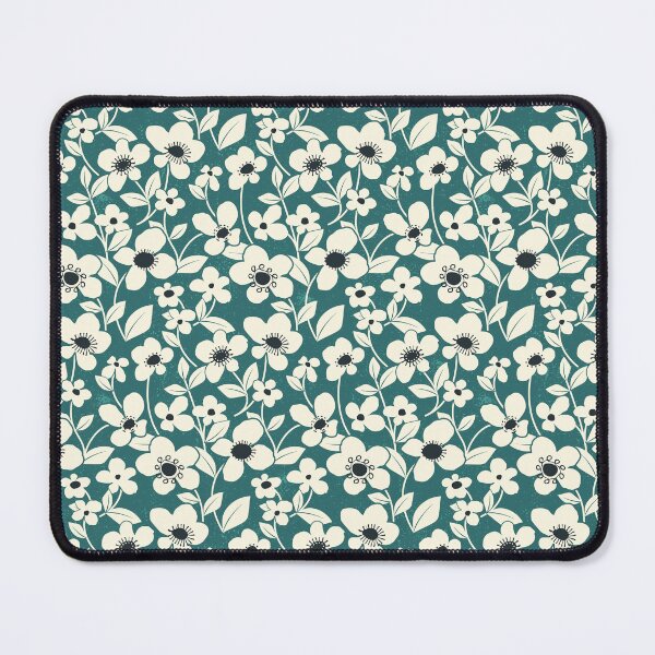 Item preview, Retro Flower Field - Verdigris designed and sold by appleyards.