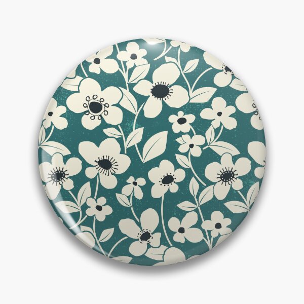 Item preview, Retro Flower Field - Verdigris designed and sold by appleyards.