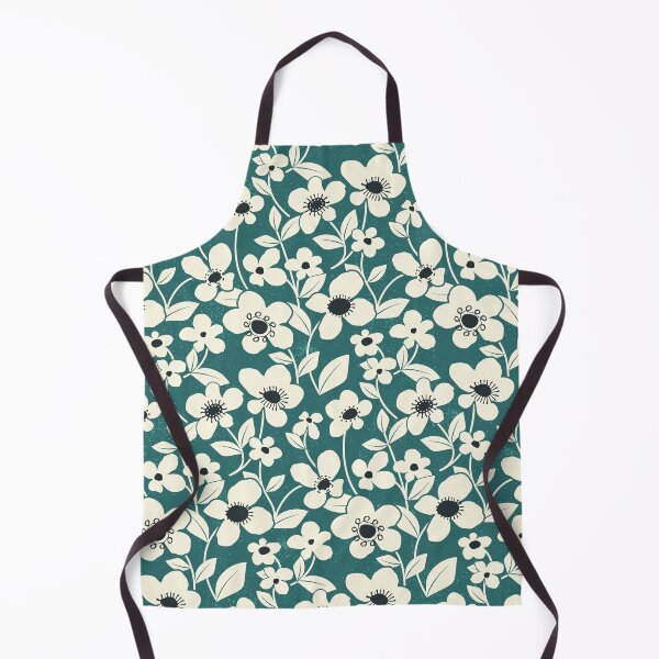 Item preview, Retro Flower Field - Verdigris designed and sold by appleyards.