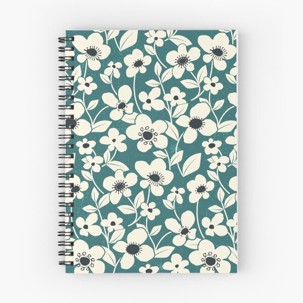 Item preview, Retro Flower Field - Verdigris designed and sold by appleyards.