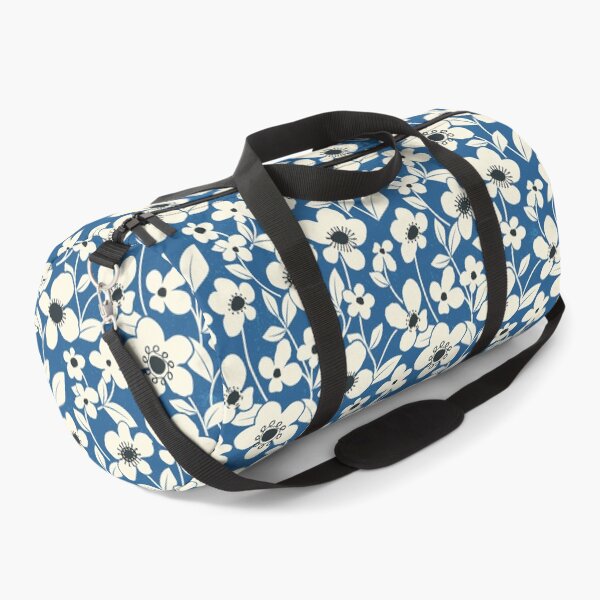 Item preview, Retro Flower Field - Endeavour Blue designed and sold by appleyards.
