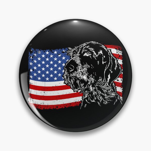 Item preview, German Wirehaired Pointer American Flag Patriotic Dog designed and sold by dogarts.