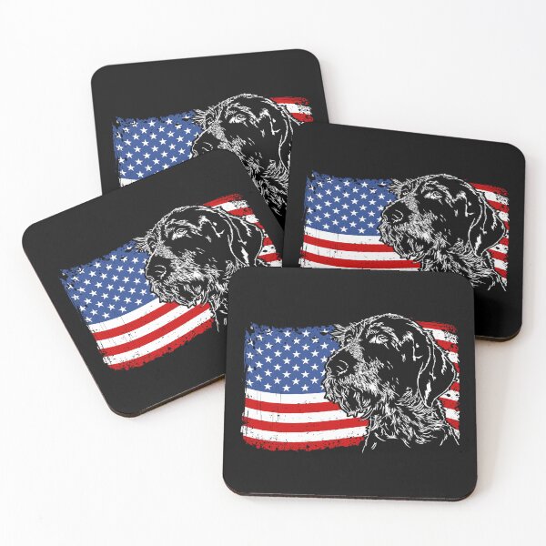 Item preview, German Wirehaired Pointer American Flag Patriotic Dog designed and sold by dogarts.