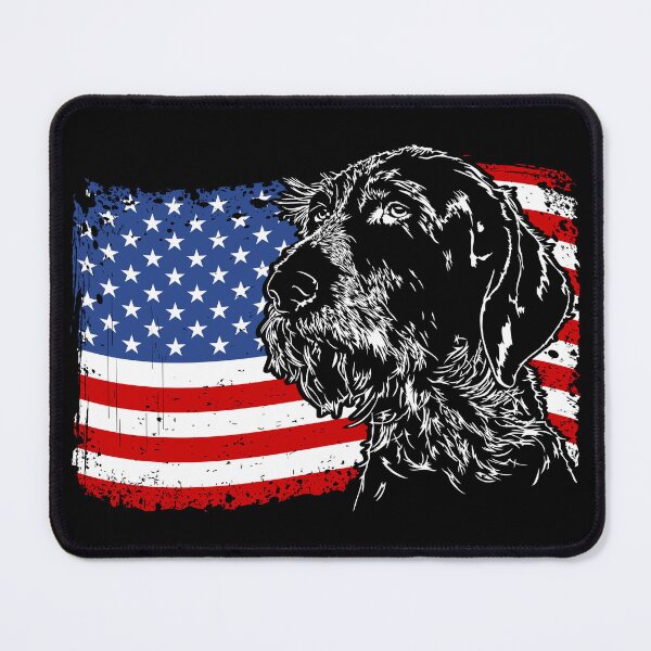 Item preview, German Wirehaired Pointer American Flag Patriotic Dog designed and sold by dogarts.