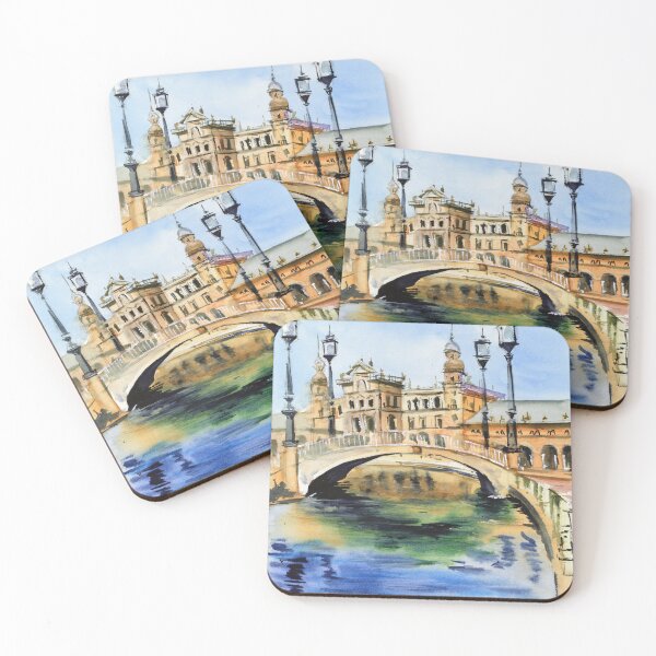 Item preview, Sevilla Cityscape Watercolor Print designed and sold by NatalyMak.