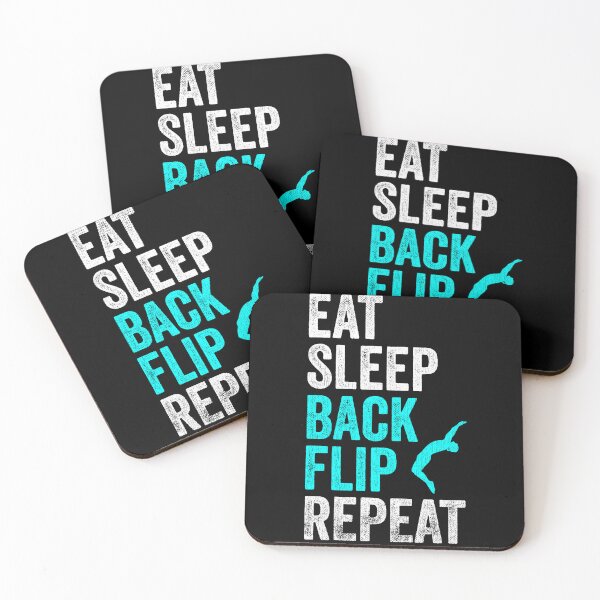 Item preview, Eat Sleep Back Flip Repeat Shirt Gymnastic Tee Funny Parkour designed and sold by PandaPope.