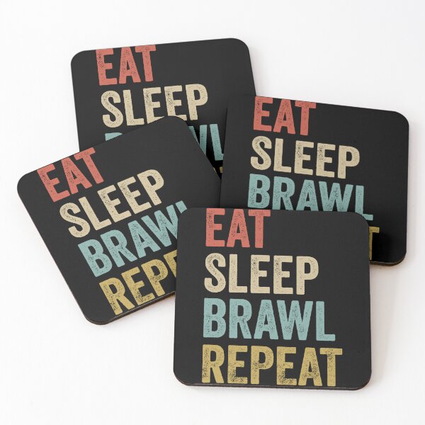 Item preview, Eat Sleep Brawl Repeat designed and sold by PandaPope.