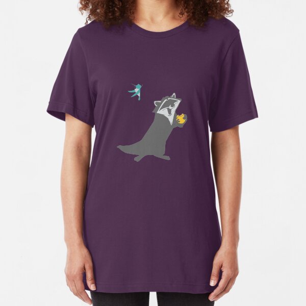 Bird and Raccoon Slim Fit T-Shirt