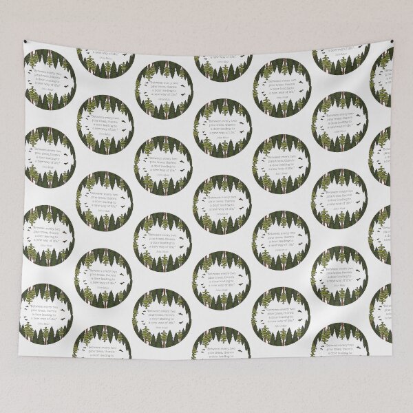 Item preview, Between Two Pine Trees | John Muir Quote | Woodland Wreath designed and sold by Daleen Cowgar.