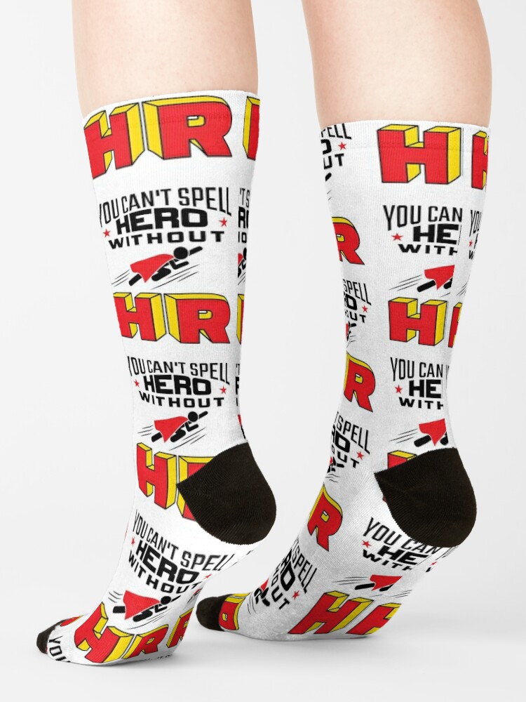 You Can't Spell Hero Without HR Funny Human Resources Socks for Sale by  jaygo