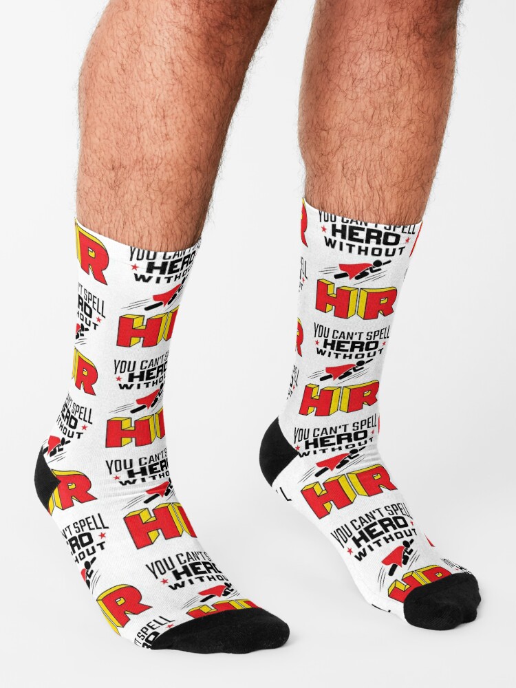 You Can't Spell Hero Without HR Funny Human Resources Socks for Sale by  jaygo