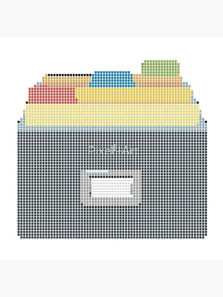 Pixelated Folder Icon Illustration Art Sticker for Sale by fauzanfitria