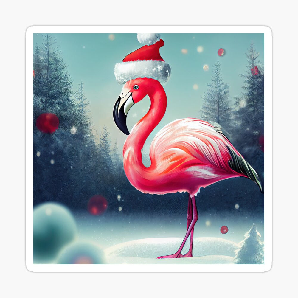 Cute Christmas Flamingo Poster for Sale by art8085
