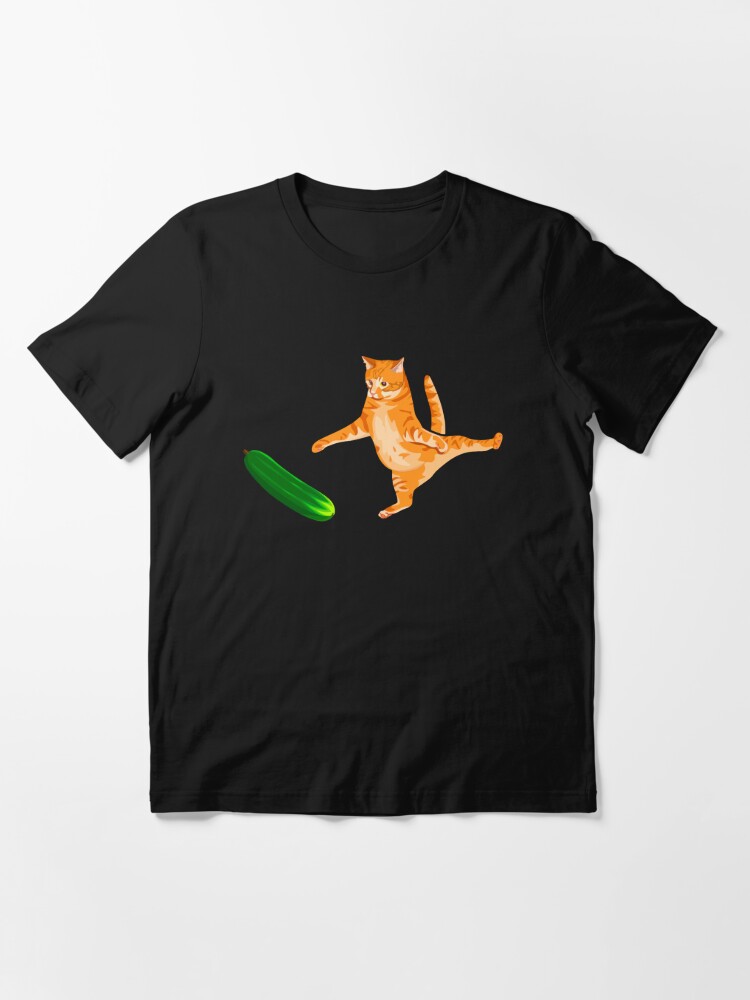 Cat Scared by Cucumber, Cursed Cat Images Poster for Sale by printify