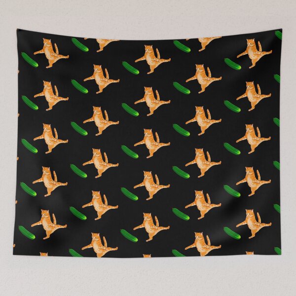 Item preview, Cat Scared by Cucumber, Cursed Cat Images designed and sold by printify.