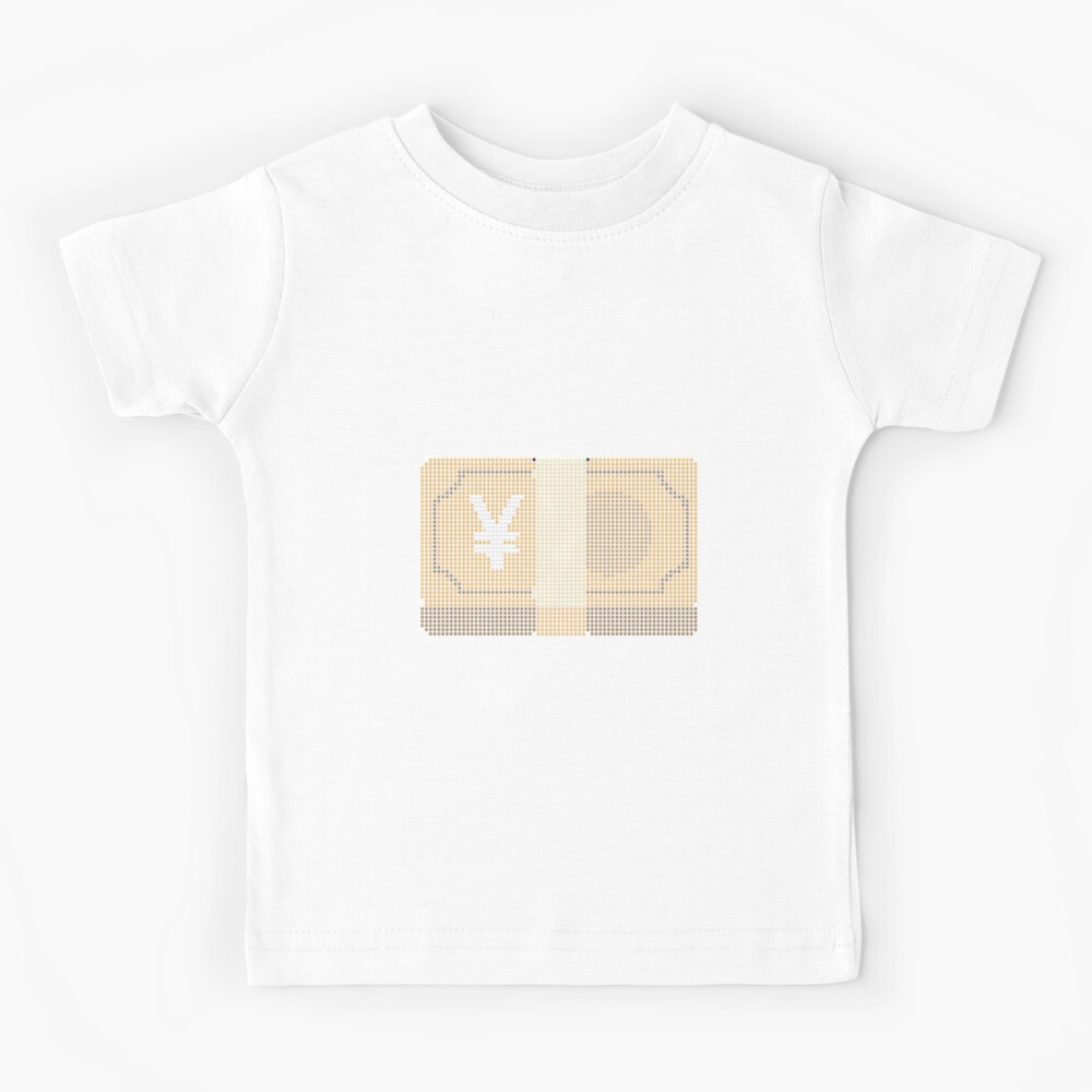 Emoji Pixel Art Banknote with Yen Sign Kids T-Shirt for Sale by