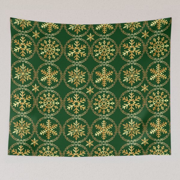 Item preview, Gold and green metallic snowflakes  designed and sold by KCAbdelnour.