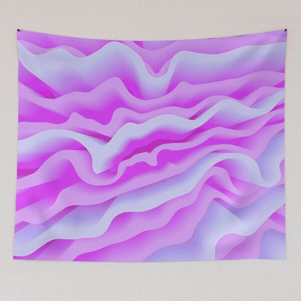 Item preview, Flower Petals Abstract Floral Botanical in Magenta Pale Violet Pale Blue Shades designed and sold by Beachy.