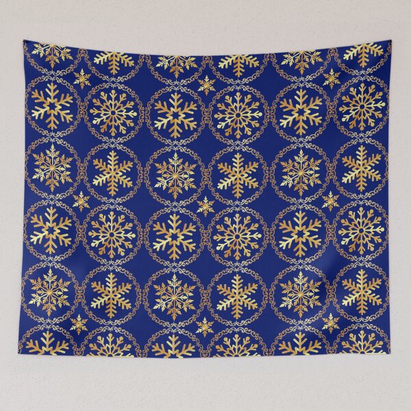 Item preview, Gold and blue metallic snowflakes  designed and sold by KCAbdelnour.