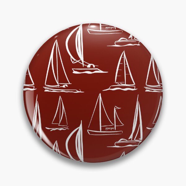 Item preview, Sailing Boats Pattern Version 5 - White on Red designed and sold by seasprayart.