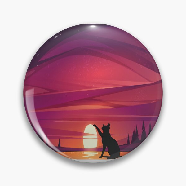 Item preview, nice sunset,cat looking at sunset designed and sold by SeniorPrint99.