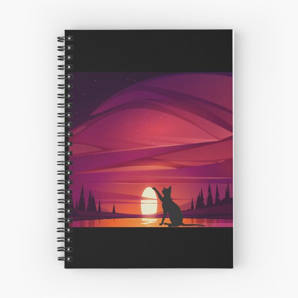 Item preview, nice sunset,cat looking at sunset designed and sold by SeniorPrint99.