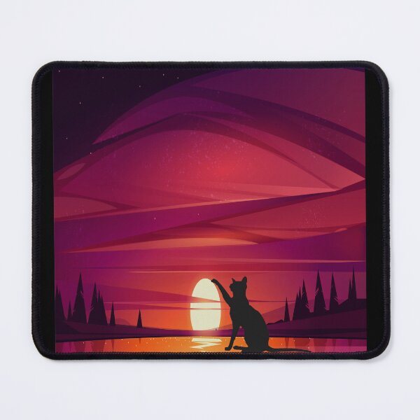 Item preview, nice sunset,cat looking at sunset designed and sold by SeniorPrint99.