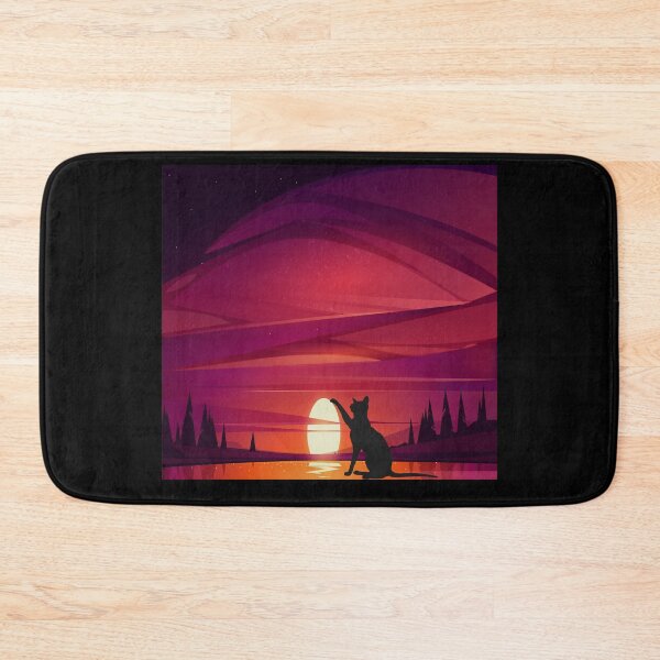 Item preview, nice sunset,cat looking at sunset designed and sold by SeniorPrint99.