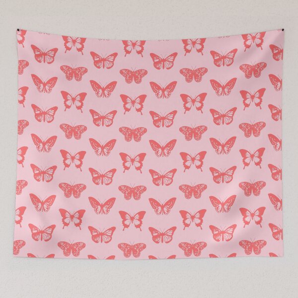 Item preview, Butterfly Sketch, Coral and Light Pink designed and sold by Marymarice.