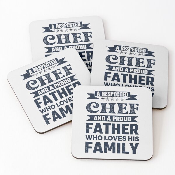 Item preview, A Respected Chef And A Proud Father Who Loves His Family Father's Day Gift Idea Chef Quotes Chef Funny Gift idea Funny Chef designed and sold by Mmmm3344.