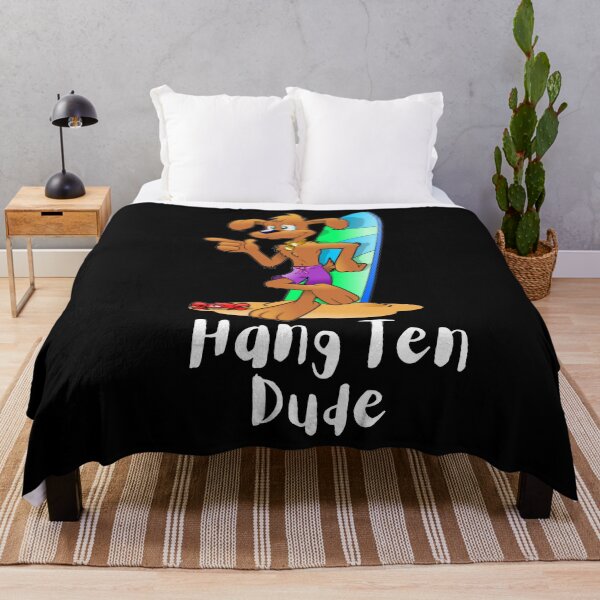 Item preview, Hang Ten Dude - cute dog leaning up against a surfboard - Dog Lover designed and sold by AspectArtWorks.