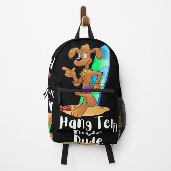 Item preview, Hang Ten Dude - cute dog leaning up against a surfboard - Dog Lover designed and sold by AspectArtWorks.