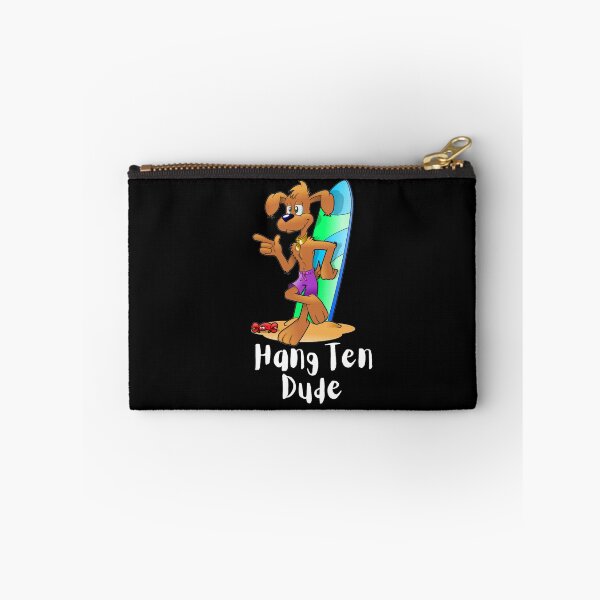 Item preview, Hang Ten Dude - cute dog leaning up against a surfboard - Dog Lover designed and sold by AspectArtWorks.