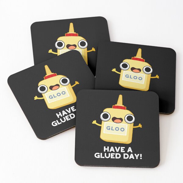Item preview, Have A Glued Day Funny Glue Puns (Dark BG) designed and sold by punnybone.