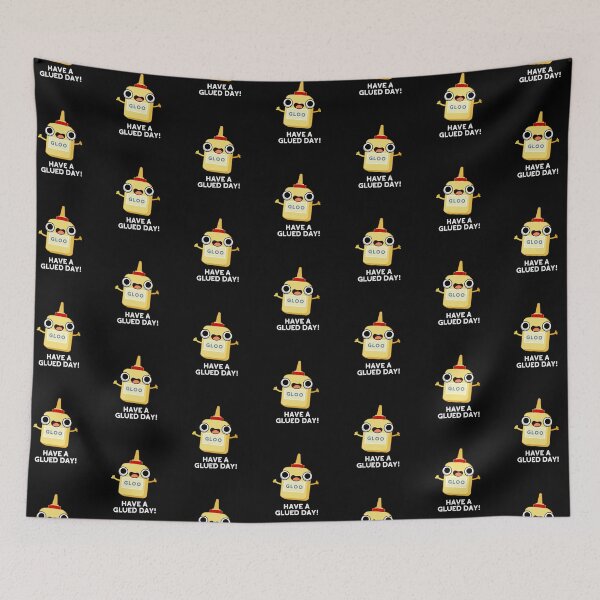 Item preview, Have A Glued Day Funny Glue Puns (Dark BG) designed and sold by punnybone.