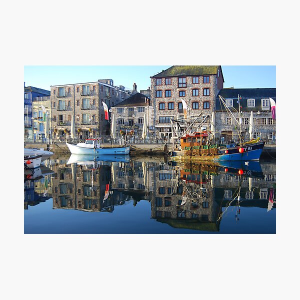 Plymouth Barbican Harbour and Fishing Boats Photographic Print