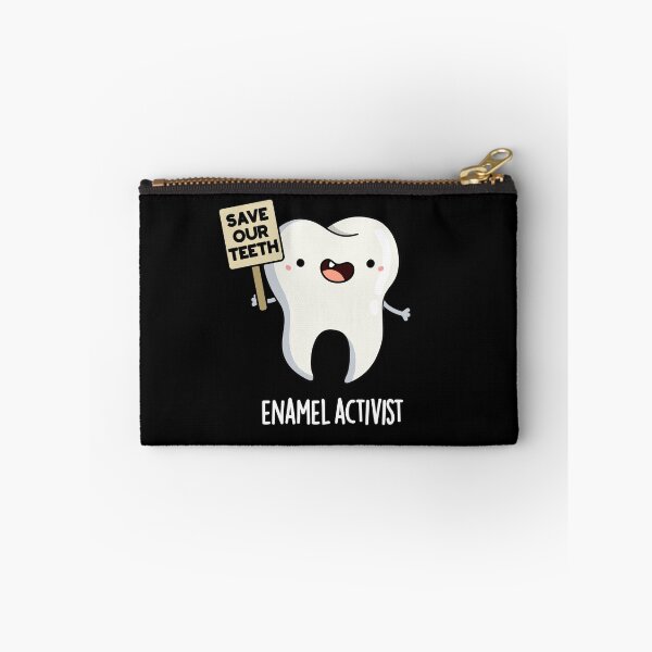 Item preview, Enamel Activist Funny Dental Tooth Puns (Dark BG) designed and sold by punnybone.