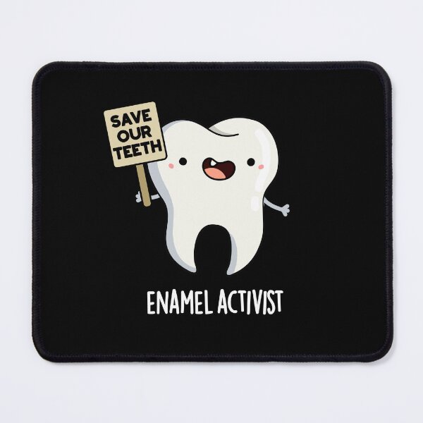 Item preview, Enamel Activist Funny Dental Tooth Puns (Dark BG) designed and sold by punnybone.