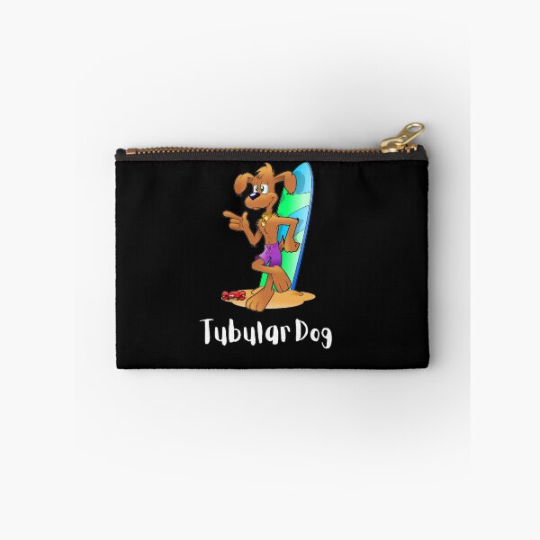Item preview, Tubular dog - cute dog leaning up against a surfboard - Dog Lover designed and sold by AspectArtWorks.